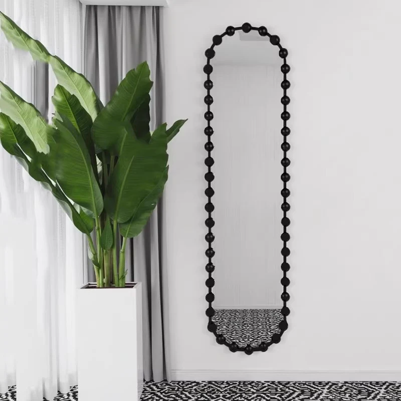 

Nordic Aesthetic Mirror Bedroom Hanging Long Modern Mirror Oval Custom Garden Star Vanity Spiegel Wand Living Room Decorations
