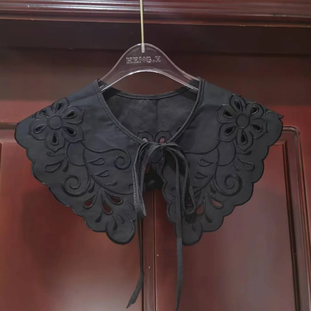 طوق الموضة شارة المرأة الدانتيل طوق الأورجانزا التطريز الدانتيل يصل شال القوس وهمية طوق عباءة الياقات كاذبة وهمية