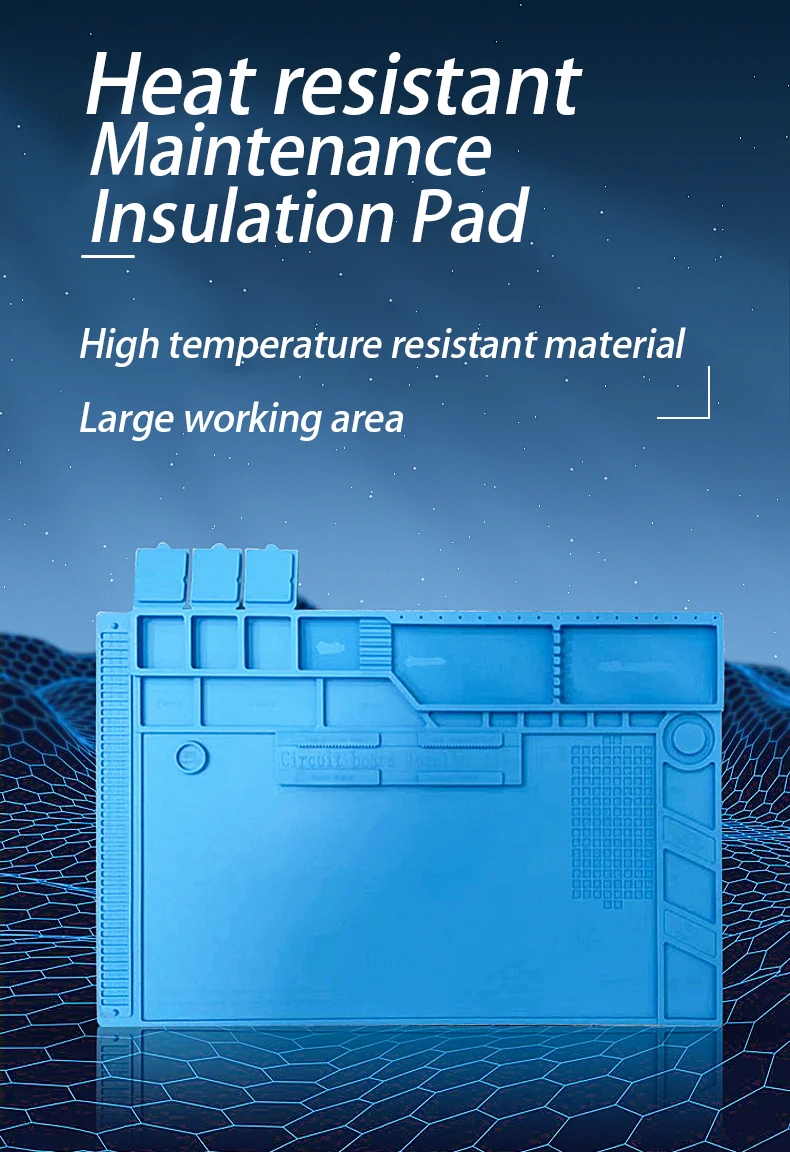 Lötstation-Matte Silikon-Arbeitsmatte Hitzebeständig 932 ° F Antistatische Magnetmatte für Elektronik, Handy, Laptop und Uhrenreparatur – Detail 4