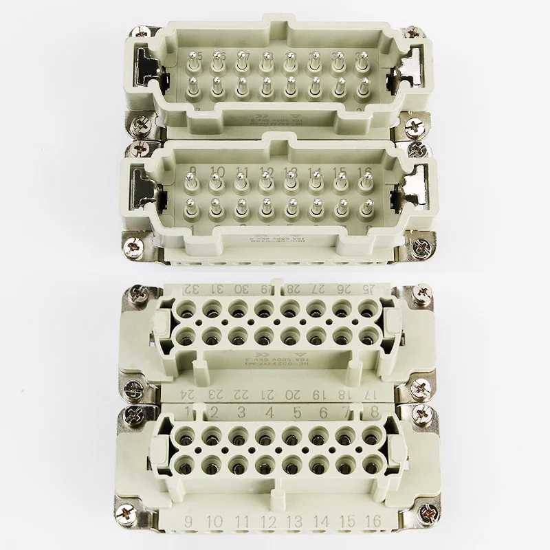 Heavy-duty connector H32B-HE-032 core rectangular aviation plug socket industrial waterproof 16A high base