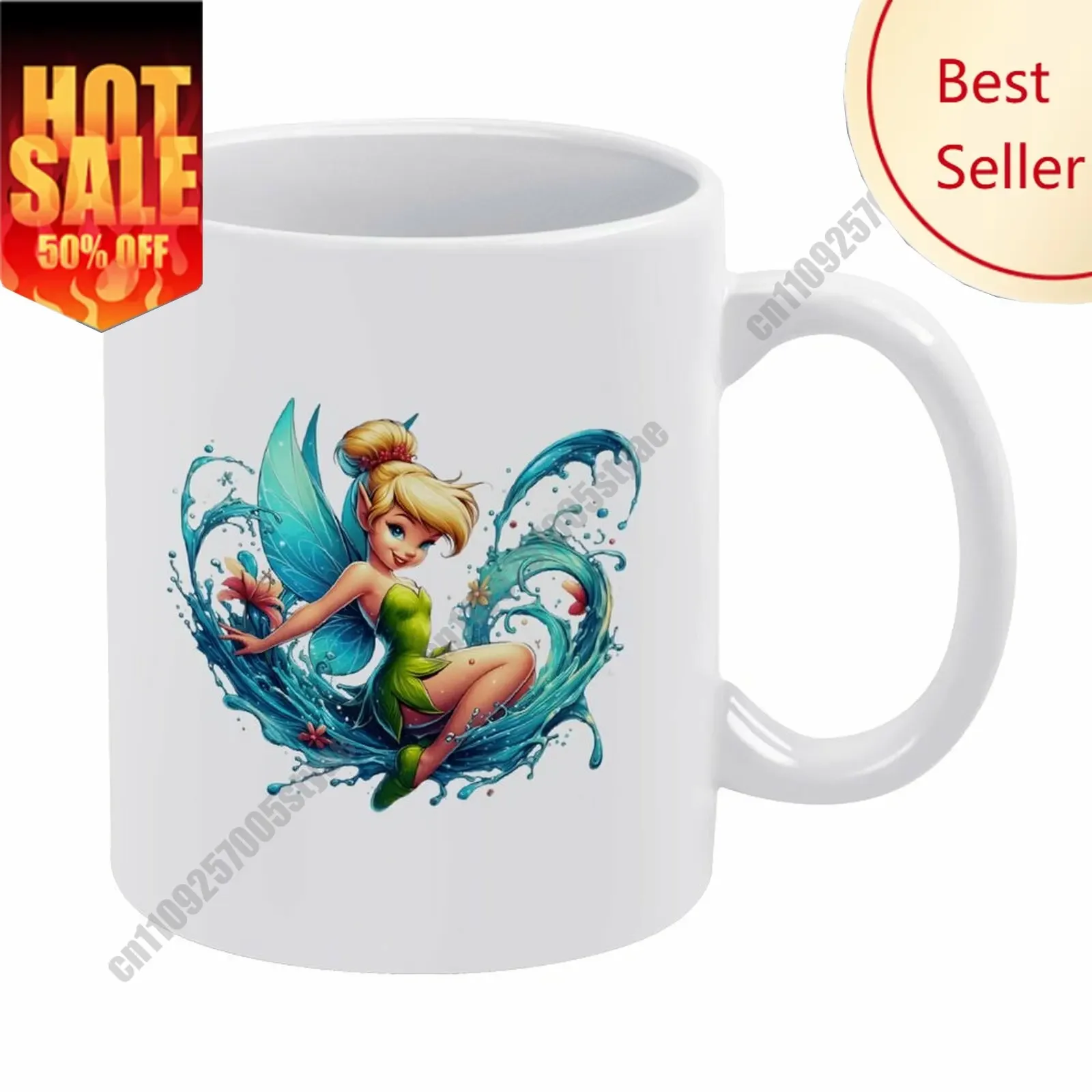 

Tinker Bell Mug Disney Cartoon Customization Upload Your Own Image Logo Text Coffee Cup Holidays Birthday Ceramic Cup