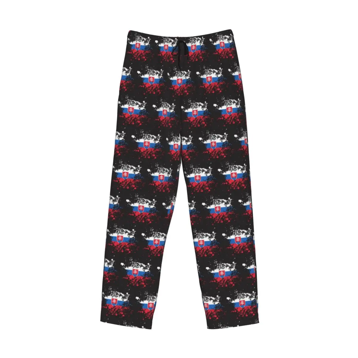 

Custom Flag Of Slovakia Slovak Republic Pajama Pants Men Sleepwear Sleep Lounge Bottoms with Pockets