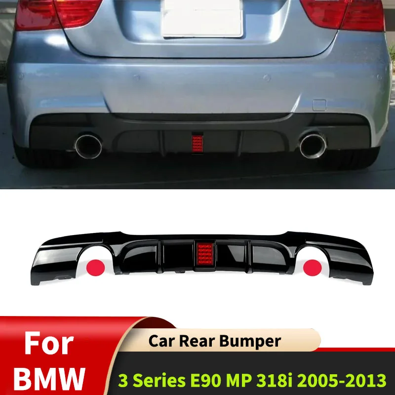 For Bmw 3 Series E90 MP 318i 320i 328i 330i 335i 340i 2005-2013 Rear Bumper Spoiler Lip Diffuser with Led Brake Light Accessorie