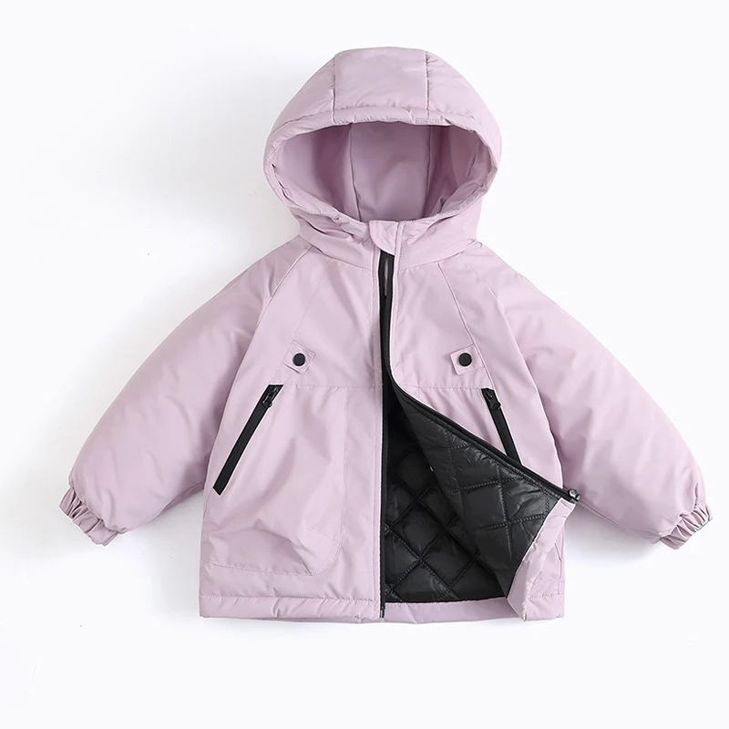 1pcs Kids Warm Down Coats Childrens Thicken Waterproof Jackets Winter Boys Girls Tops Baby Hooded Outerwear Ski Outdoor Clothing