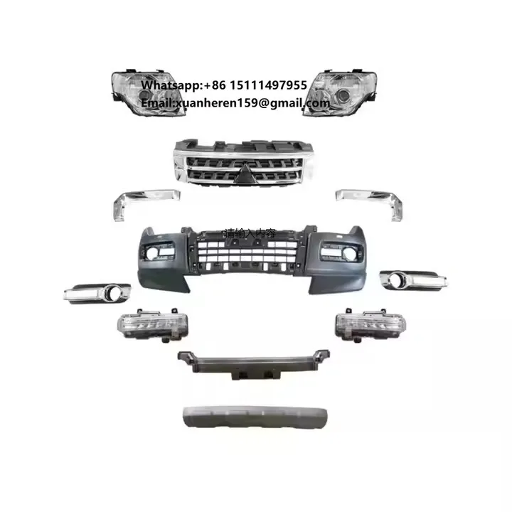 

Комплект кузовных деталей для Mitsubishi Pajero 2012-2020: Стильный передний бампер в сборе с решеткой и фарами для старых и новых моделей