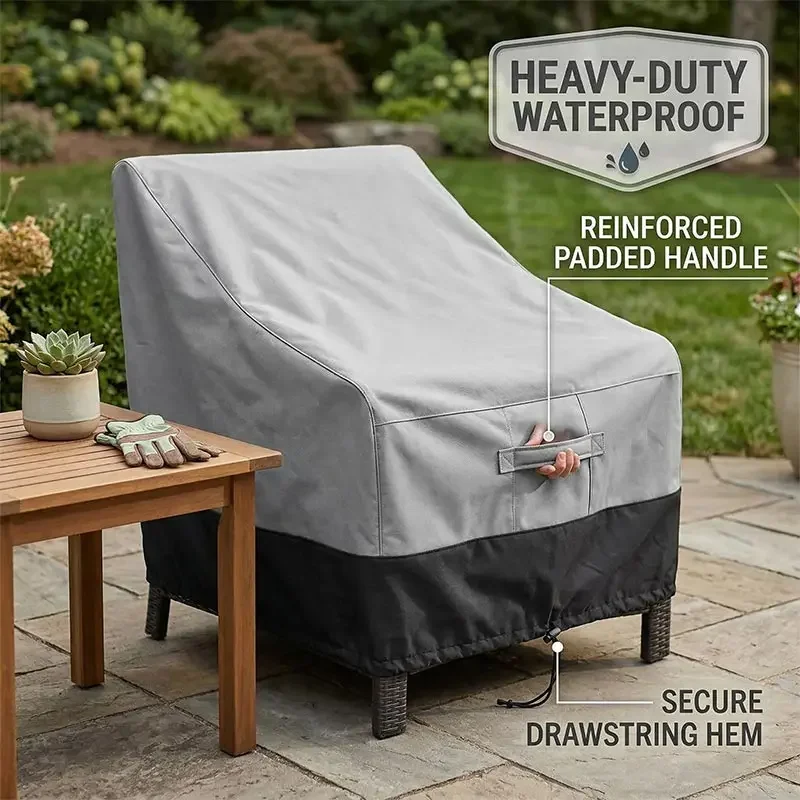 210D Waterproof Garden Chair Covers,Outdoor Anti-UV Dust Stackable Chairs Covers,Patio Chair Covers Furniture Protector Cover