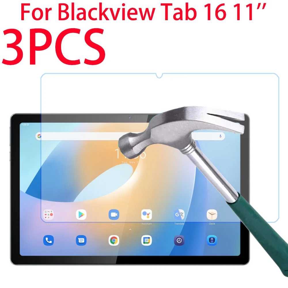 

3 Packs For Blackview Tab 16 Tablet Tempered Glass Screen Protector For Black View Tab16 11.0 Full 9H Clear HD Protective Film