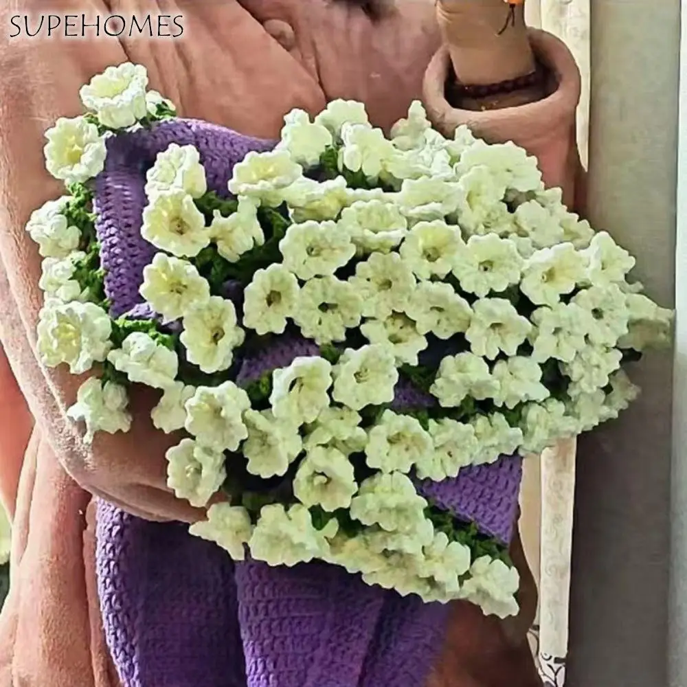 

Creative Fashion Rose Bouquet Blanket Unfinished Handmade Woven Artificial Knitted Blanket DIY Craft Material Pack Holiday Gifts