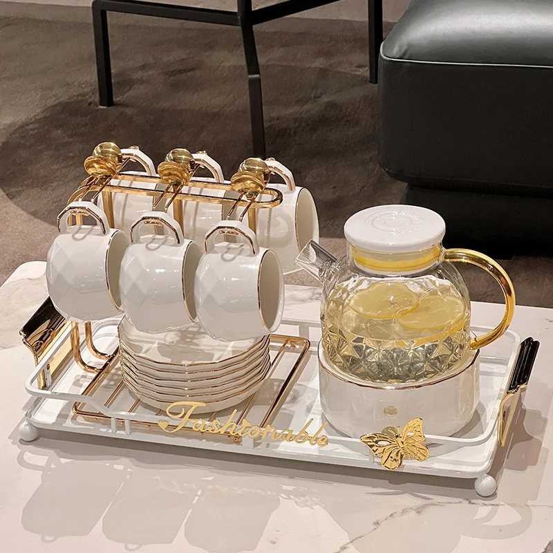 

Glass Marriage Tea Sets Luxury Living Room Gong Fu Chinese Tea Sets Matcha Premium Office Tazas De Te Kitchen Drinkware ZLXP