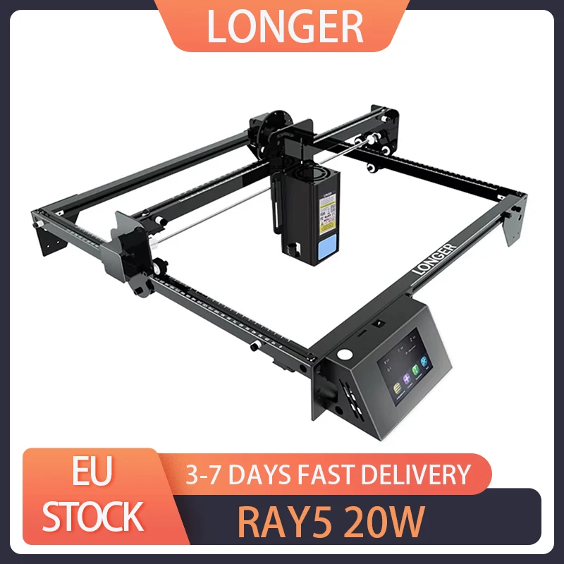 LONGER RAY5 20W Laser Engraver Cutter Fixed Focus 0.08*0.1mm Laser Spot Color Touchscreen 32-Bit Chipset Working Area 375*375mm