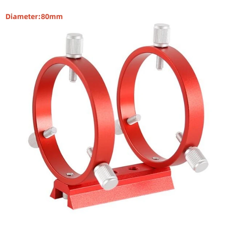 

Agnicy 80mm Guide Ring Set Three Point Astronomical Photography Guide Ring 1PCS Plate + 2PCS Ring + 8PCS Screws Red Color