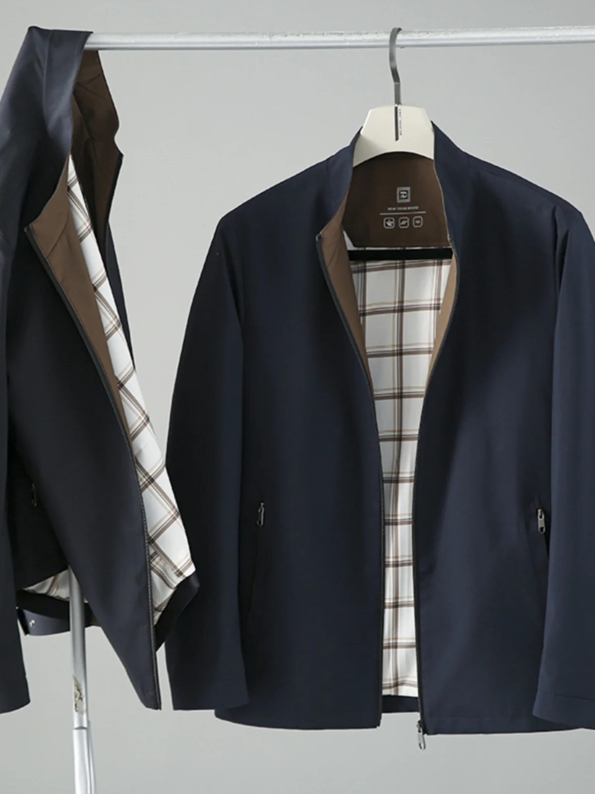 

Adstrative Gentleman Men's Iron-Free Slim Fit Stand Collar Jaet Spring Thin Casual Breathable Outerwear Faion Urban S...