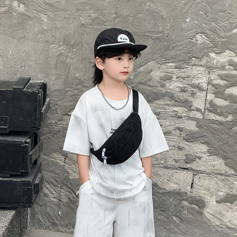 رسالة بلون الأولاد النايلون طبقة مزدوجة أكياس الصدر عارضة الرياضة الفتيات حقيبة كروسبودي المحمولة الاطفال حقيبة كتف الخصر حزمة