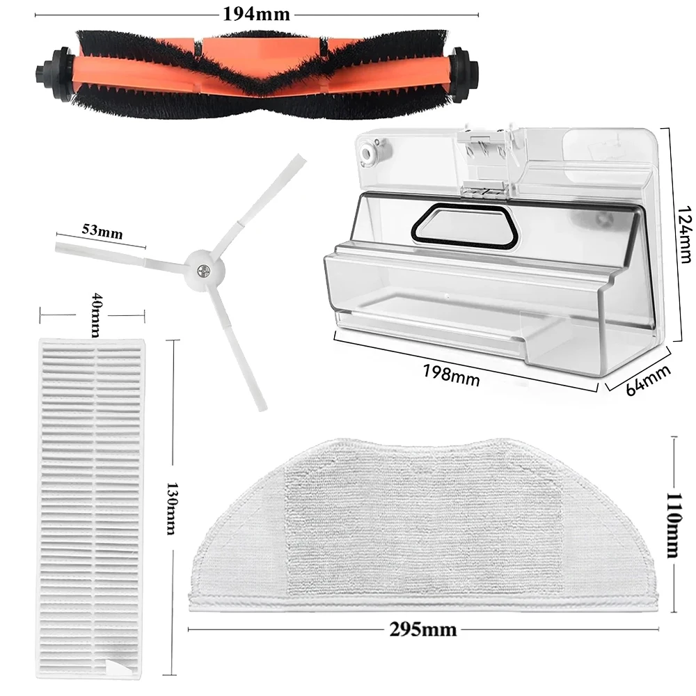 For Xiaomi Mijia G1 MJSTG1 Mi Robot Vacuum-Mop Essential Parts,Main Side Brush Hepa Filter Mop Dust Box Replanement Parts