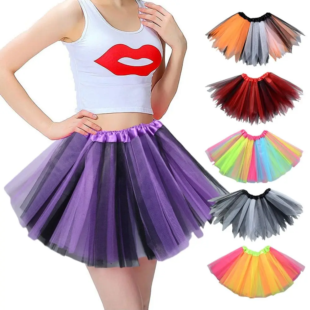 

Fashion Rainbow Tutu Skirt Tulle Netting Princess Skirt Colorful Dance Pettiskirt Children