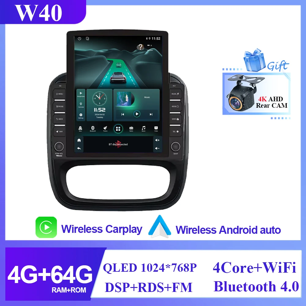 9.7 Inch Car Android for Renault Trafic 3 14-21 for Opel Vivaro B