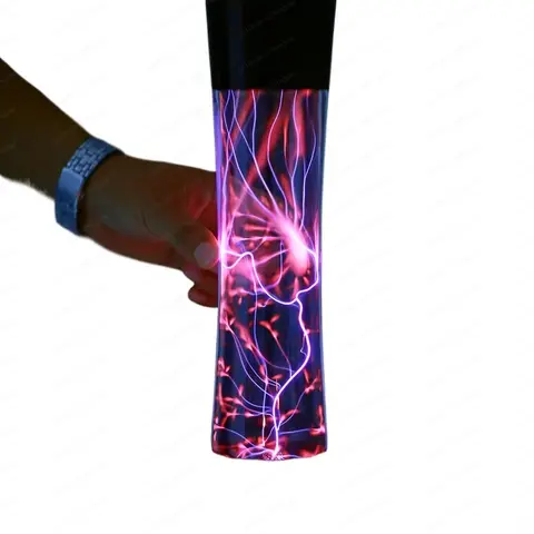 Voice Control Plasma Lightning Lamp - Touchless Sound Activated Magic Sphere, Hourglass Shape Ion Ball for Cool Desk Decor