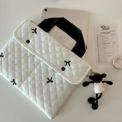 13-14inch Laptop Bag Korean Ins Bow Knot Pouch Women Travel Tablet PC Laptop Storage Pouch Studebt Stationery Storage Bag