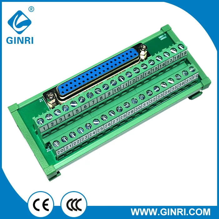 3 Buah Modul Antarmuka Konektor D-SUB 37 Pin JR-37TDC Blok Terminal D-Subminiatur