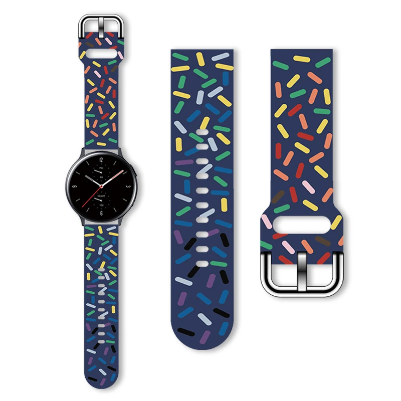 

20mm Iridescence Printed Strap for Samsung Galaxy Watch 7/6/5 40mm 44mm Band Replaceable Braceclet for Xiaomi Amazfit Watchband