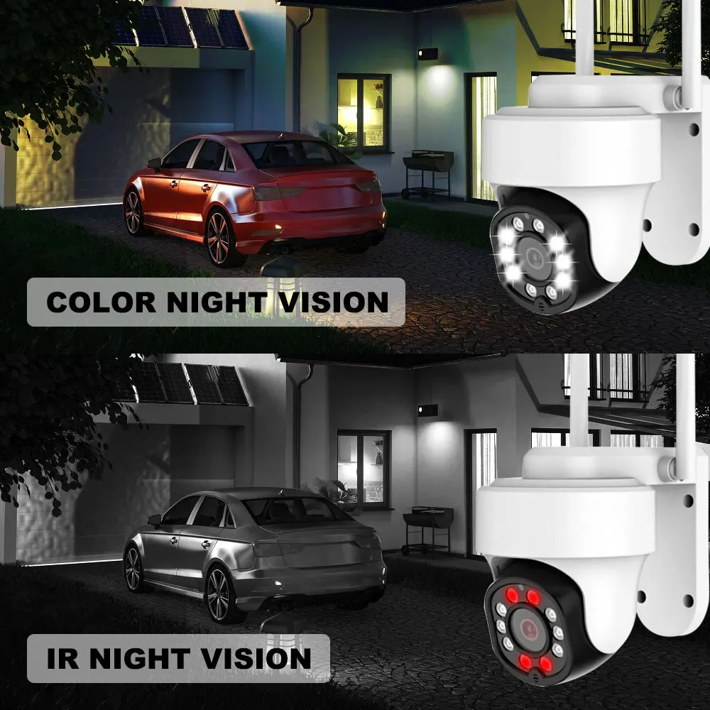 ZHXNSD  5MP Wireless Outdoor Wifi Camera Digital Zoom PTZ IP Home Security Camera CCTV Full Colar IP66 Waterproof Two Way Audio