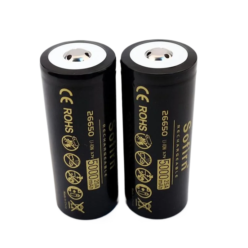 Sofirn 26650 5500mAh Button Top Battery for Flashlight Rechargeable Batteries