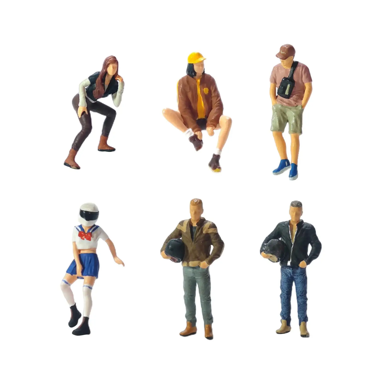 1/64 Model People Figures Tiny People Ornament DIY Layout Scenery Accs Movie Props 1/64 Scale Figures Desktop Ornament