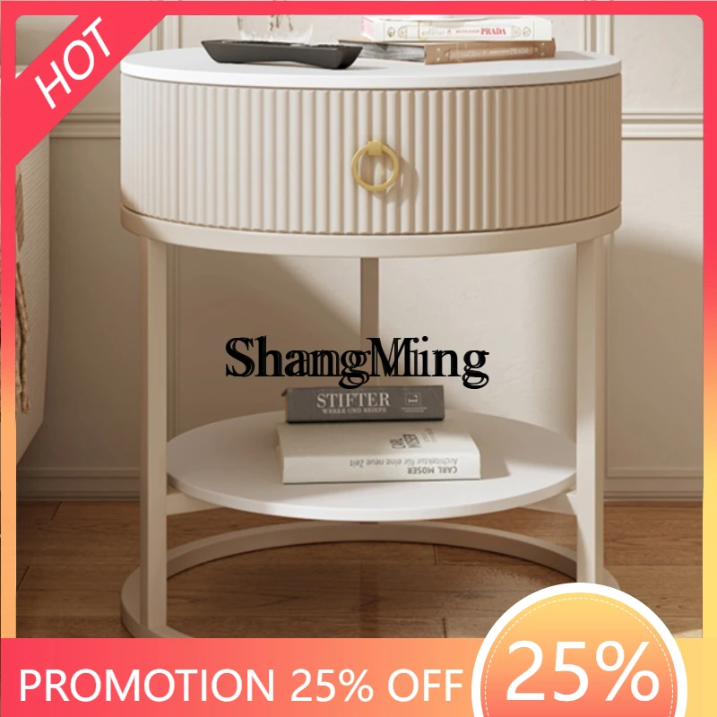 

SM new good-looking round small coffee table living room home sofa rock slab edge few bedrooms with drawers bedside table