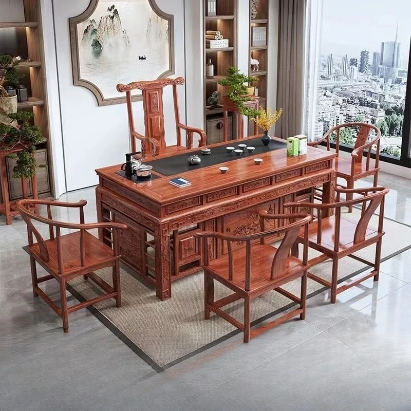 

Chinese solid wood tea table tea table combination home living room office coffee table
