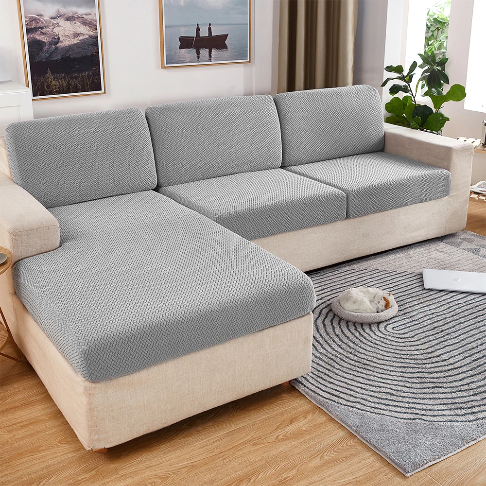Dicker Jacquard-Sitzkissenbezug für Sofas, Möbelschutz, Couchbezüge für Sofas, staubdicht, abnehmbarer Sitzbezug für Kinder und Haustiere – Detail 7