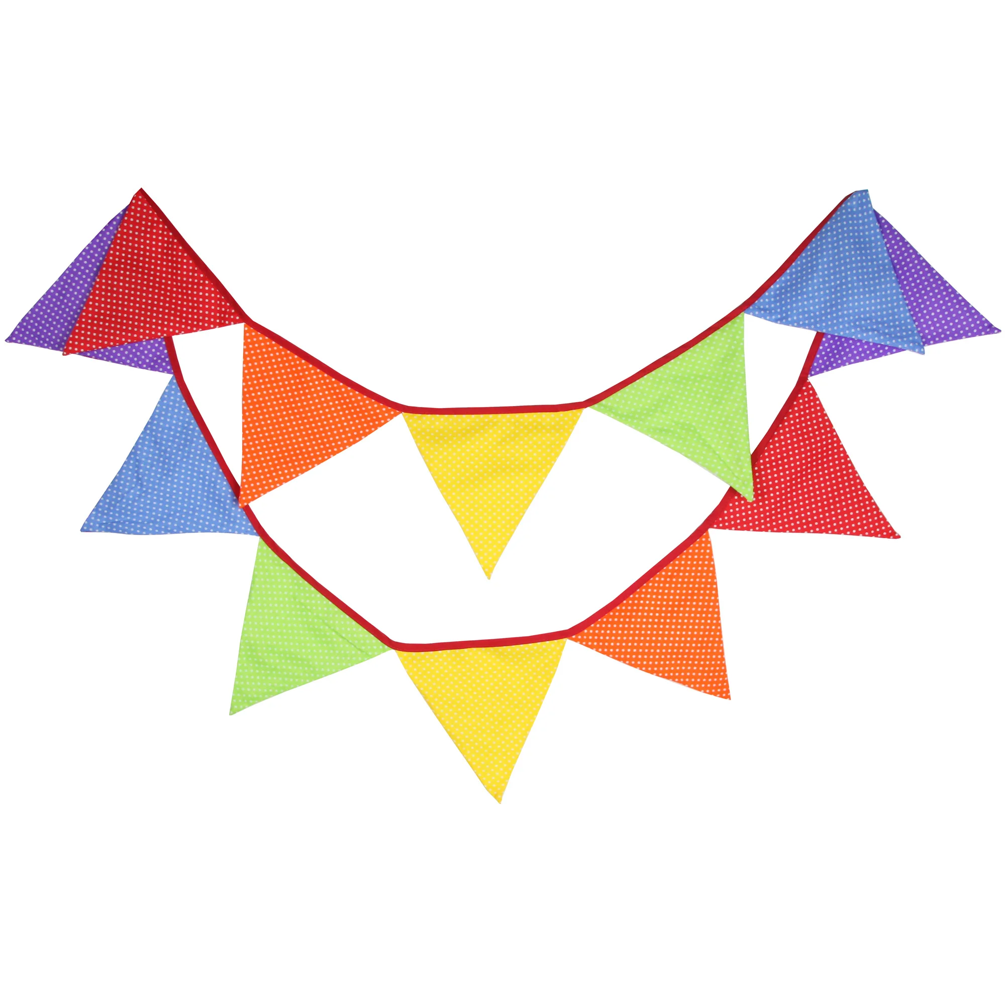 3.2M Cartoon Print Fabric Bunting 12 Pennant Flags Wedding Party Decor Banner Home Baby Shower Carnival Garland