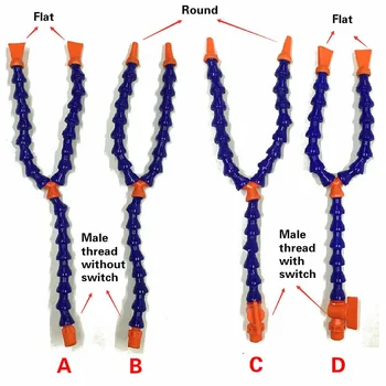 Flache runde Düse, flexibler Ölkühlmittelrohr, Schlauch, Kühlrohr, Drehmaschine, Metallkühlschlauch, Drehmaschine, Kühlung 1/4 3/8 1/2 L, 400–600 mm