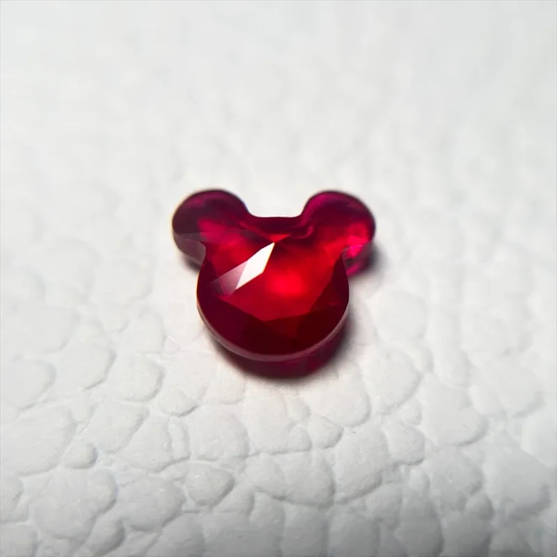 

A- Lab Grown Ruby Mouse Head Shape Pigeon Blood Red Color Main Materials for Jewelry Inlay Processing Selectable AGL Certificate