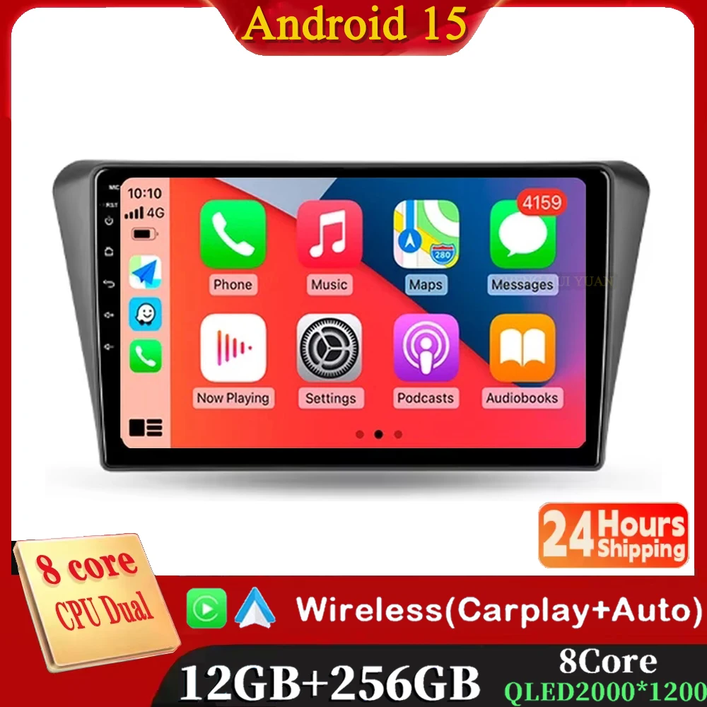 

Android 15 12 + 256 ГБ CarPlay Auto для Peugeot 408 2014-2018 Автомобильный радиоприемник Мультимедийный видеоплеер GPS стерео головное устройство 4G WIFI