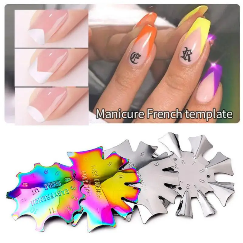 Sizes French Smile Cut V Line Almond Shape Tips Manicure Edge Trimmer Nail Cutter Acrylic French Nails Mold