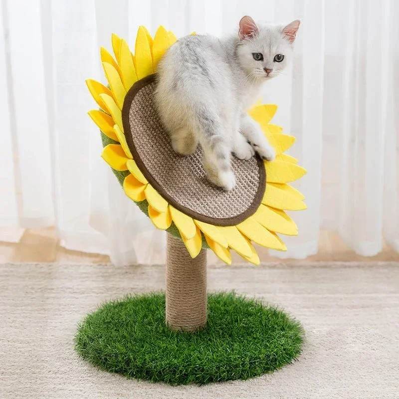 Cat climbing frame cat scratch board integrated sunflower claw grinder vertical non-dandruff simple sisal scratch board