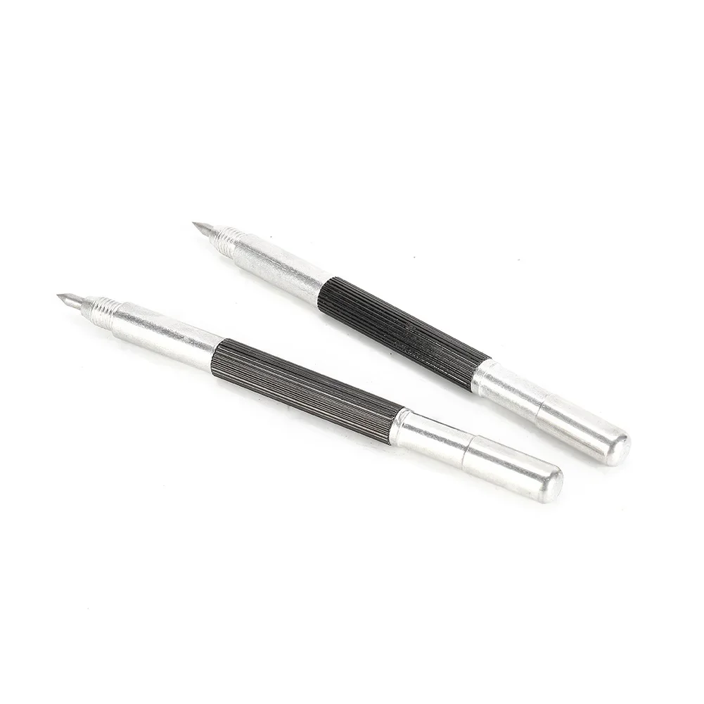 Double Ended Lettering Pen, Durable Prático Scribing Ferramentas, Lot Pack Set, Tungsten Carbide Tip, 2 Piece, 2Pcs