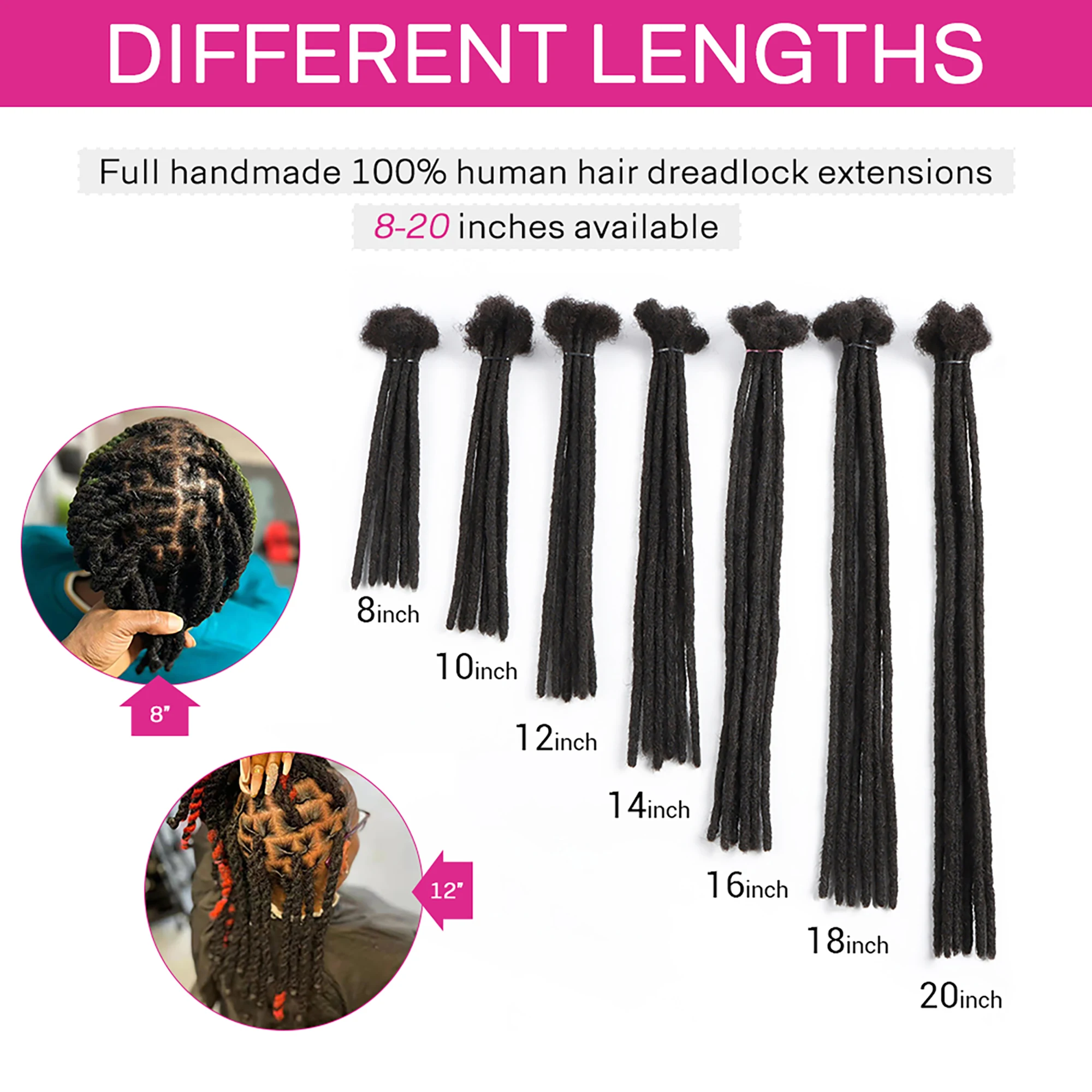 Orientfashion Human Hair Dreadlocks Human Loc Extensions Para Locs Extensions Naturel Hair Cabelo Humano Para Peluca