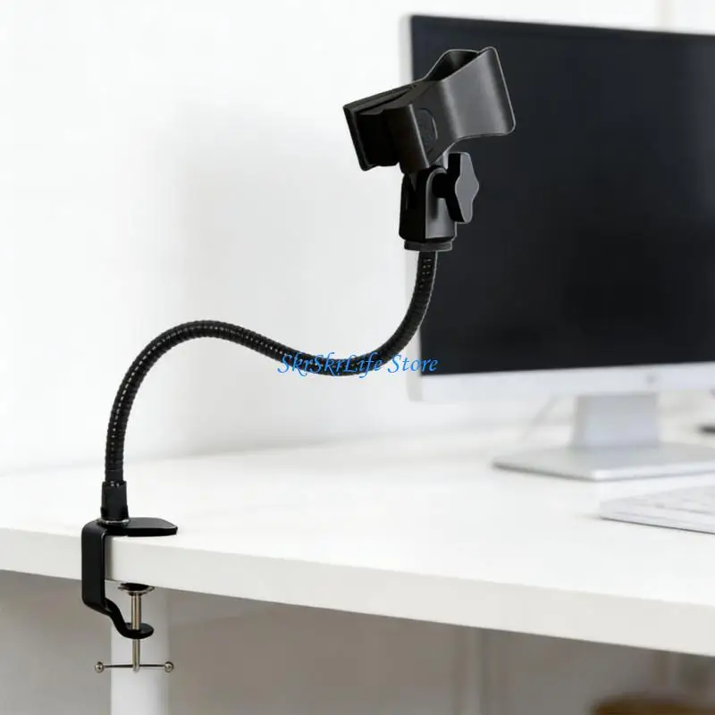 

E65E Adjustable Microphone Stand For Musicians Singers Featuring Flexible Gooseneck Arm Clamp Base for Weddings Event