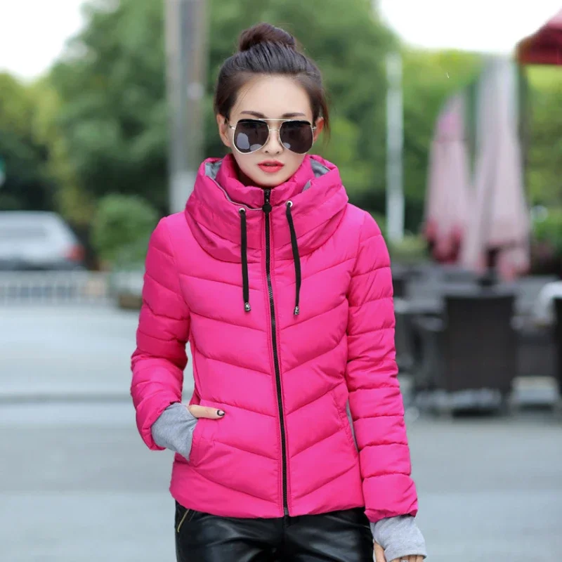 

Winter Cotton Coat Warm Cheap Women's Clothing Slim Zipper Jackets Stand Collar Small Tops Hot Sale Parkas Winter Jacket Women