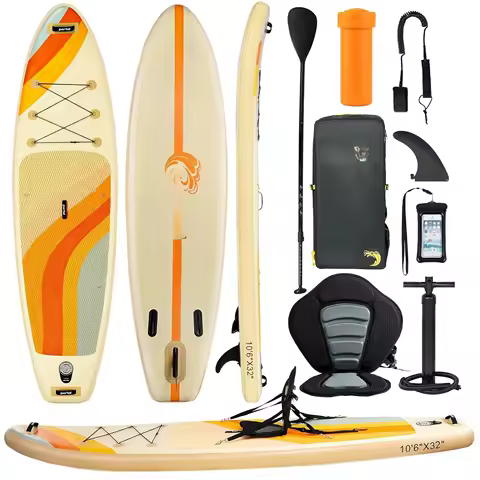 SUP Inflatable Paddle Board for Adults 10'6'' Stand Up Paddleboard,Non-Slip Deck Blow up Paddle Boards with, Customized