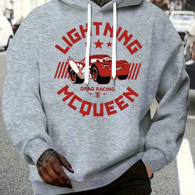 ديزني البرق ماكوين سباق موضوع الرجال هوديي الخريف/الشتاء جديد أزياء غير رسمية للرجال والنساء ملابس الشارع #3