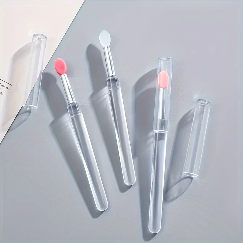 Brosse à lèvres en Silicone souple, Portable avec couvercle, applicateur de baume à lèvres multifonctionnel pour rouge à lèvres, brillant à lèvres, pinceaux de maquillage