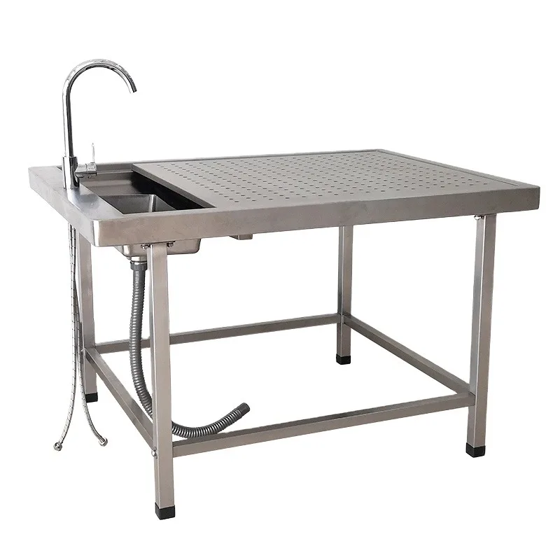 

PET Operating Table Price Stainless Steel Simple Wet Operating Table Multifunctional Treatment Table