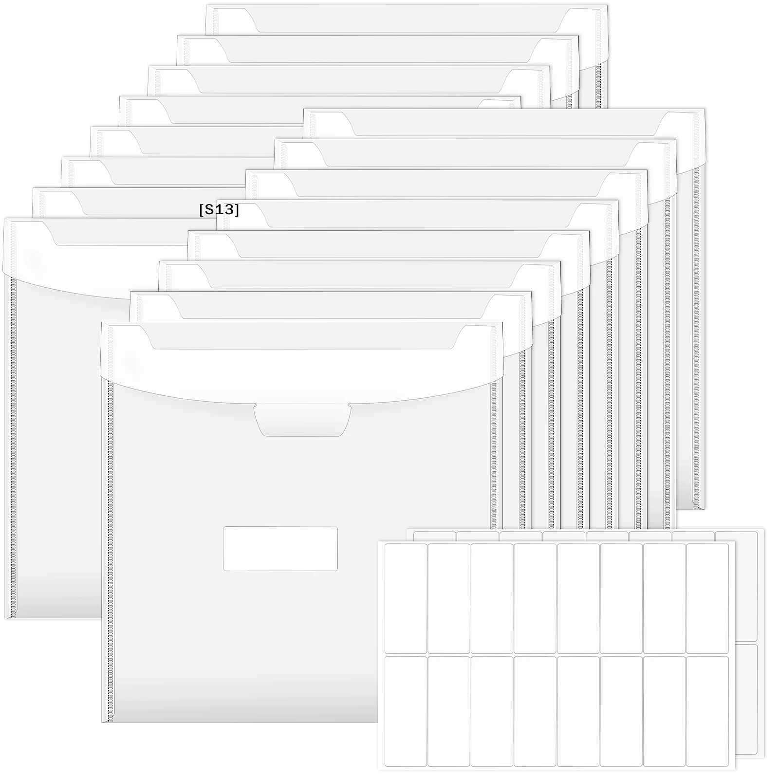 

16Pcs Plastic Scrapbook Paper Organizer File Storage Folders with Index Tabs for 12×12 Inch Cardstock Photos Stickers[S13]