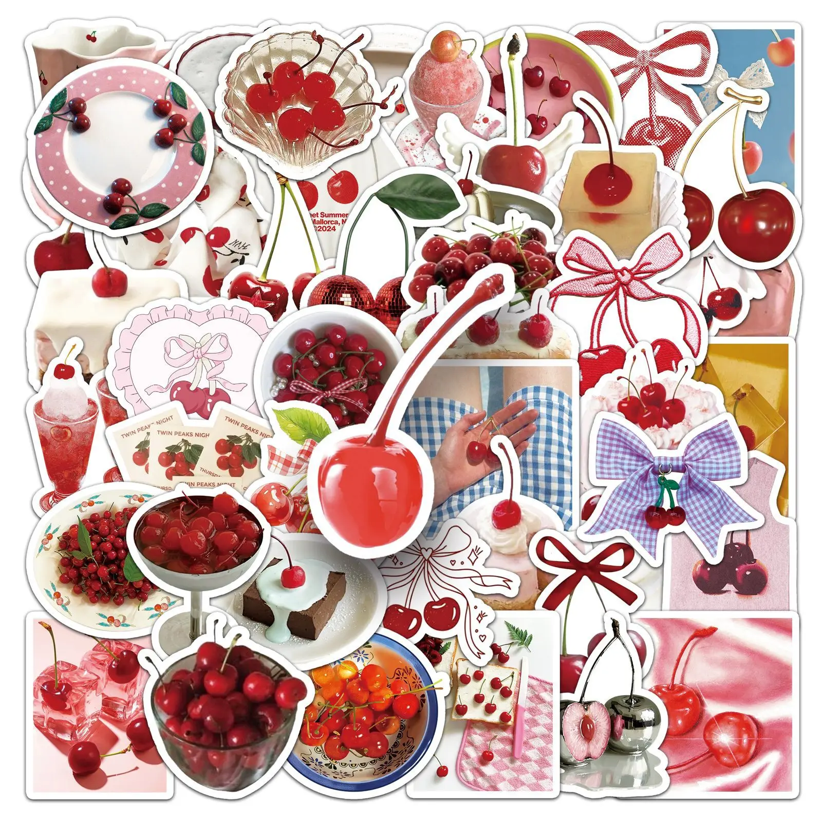 

10/50PCS INS Style Fruit Cherry Cartoon Funny Creative Decorative Doodle Sticker Decal Children's Toys for Guitar Bike Desk