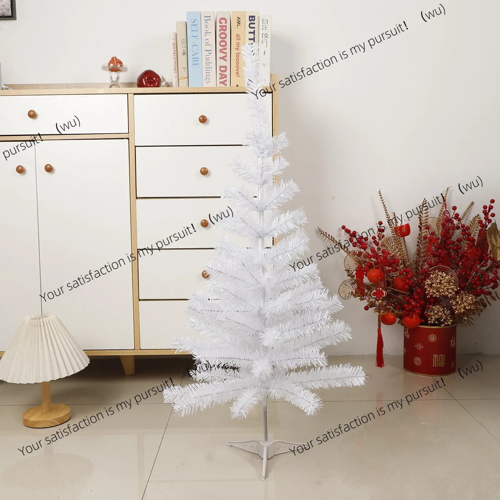 Mini adorno de árbol de Navidad de escritorio blanco, arbol de navidad, suministros de decoración navideña para el hogar, árbol pequeño simulado de 60cm