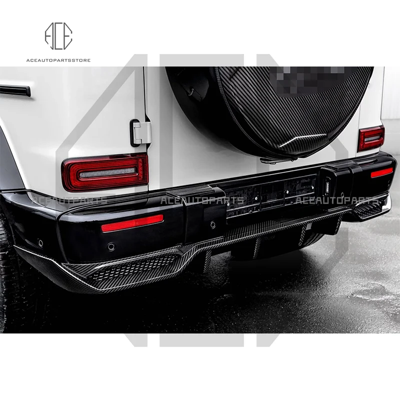 TC Style Dry Carbon Fiber G Wagon Rear Bumper For Mercedes Benz G Class W464 W463A AMG G63 Diffuser Rear Lip