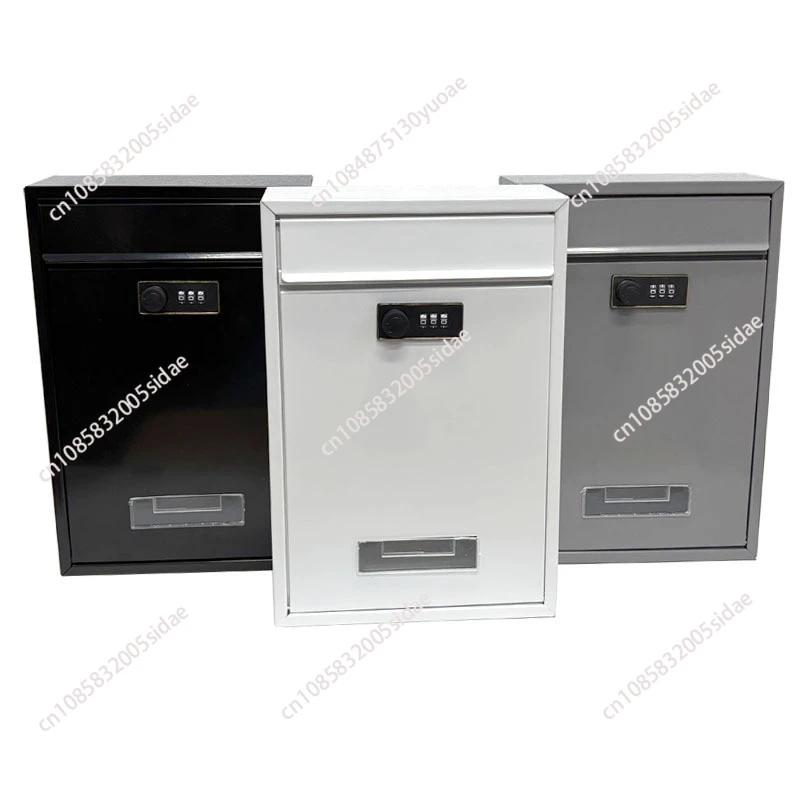 Iron Plate Mailbox Outdoor Waterproof Wall-Mounted Mailbox with Combination Lock Large Creative Country Style Mailbox Wholesale
