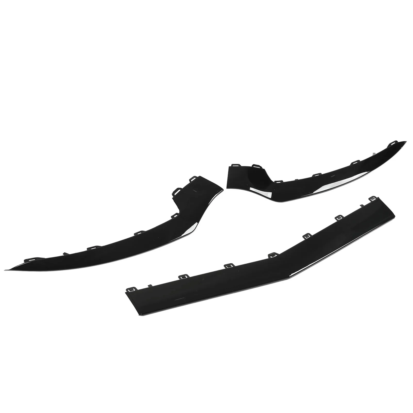 

3 шт., глянцевая черная нижняя накладка переднего бампера для Mercedes‐Benz E‐Class C207 Coupe AMG Line Facelift 2014‐2017 гг.